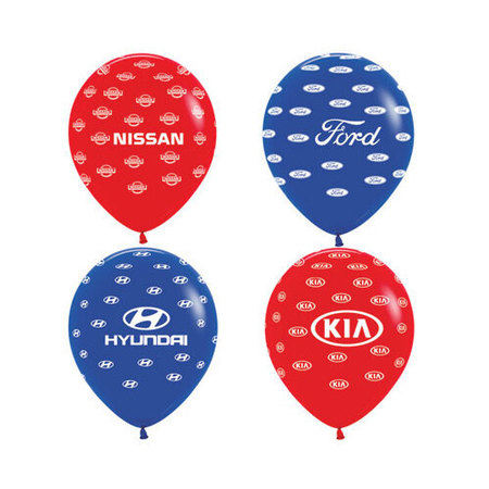 EZ LINE 16" Dealer Latex Balloons (50/Pack): Vw Blue With White Imprint Pk 511-VW